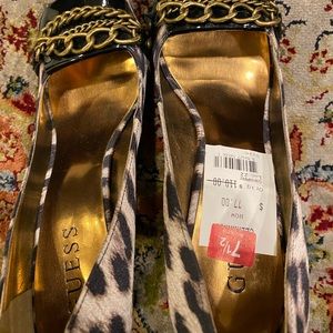 Brand new Guess leopard print size 7 1/2 open toes shoes